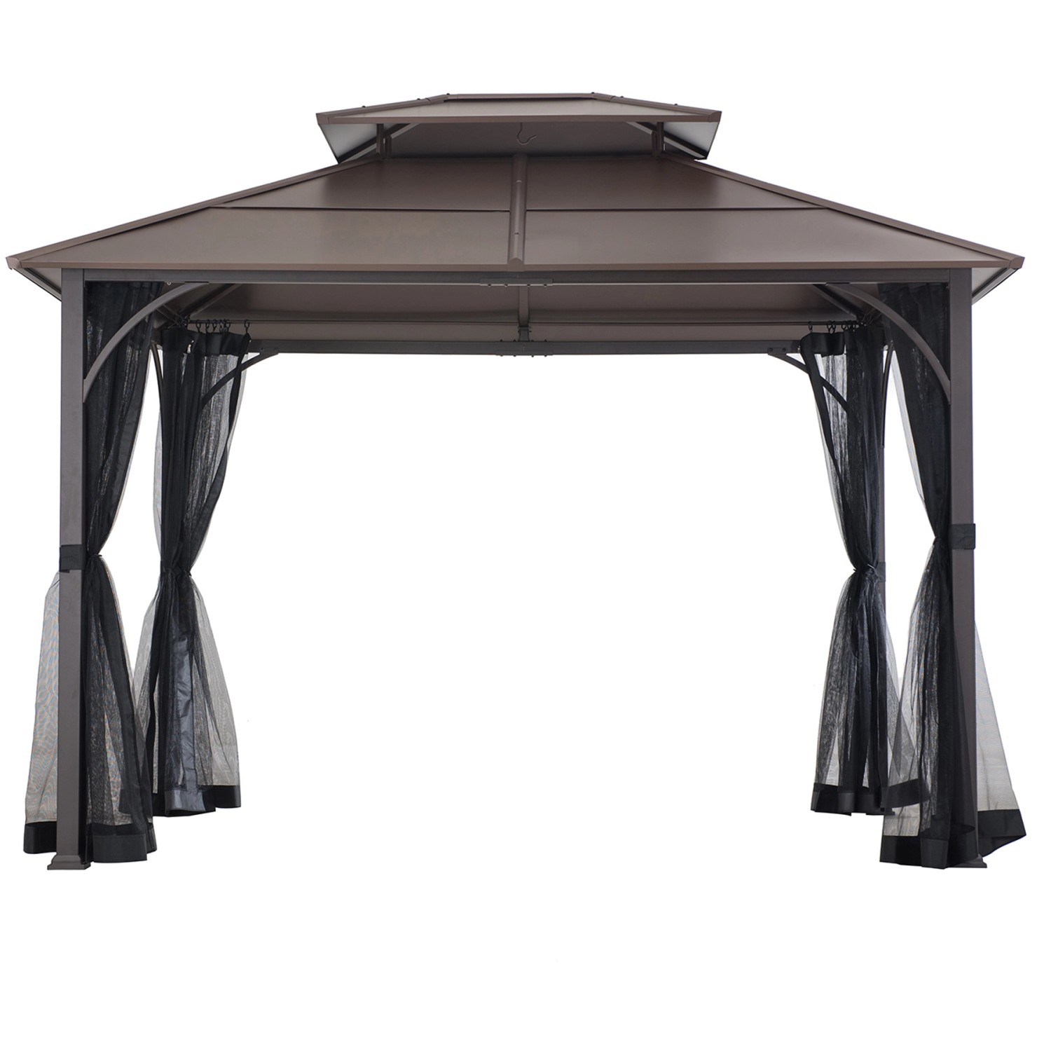 Sunjoy Gazebo Kaldi Stahl 366 cm x 307 cm Braun von Sunjoy