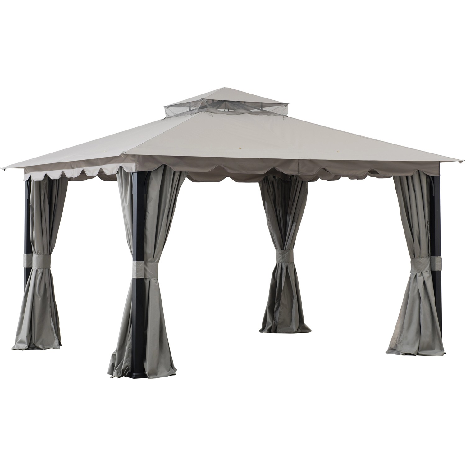 Sunjoy Gazebo Stoj Stoff 336 cm x 402 cm Grau von Sunjoy