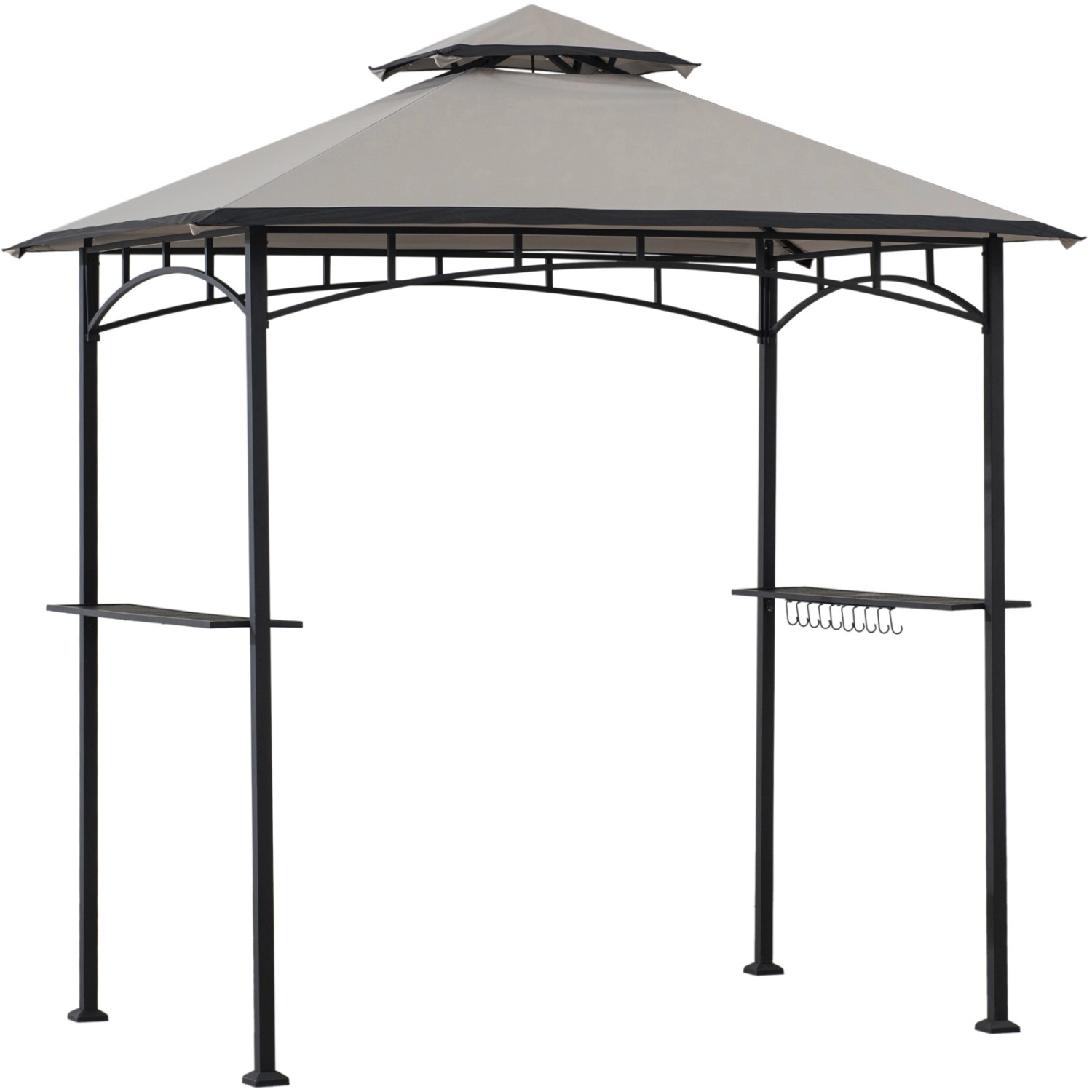 Sunjoy Grill-Pavillon Linas Stoff 244 cm x 152 cm Grau von Sunjoy