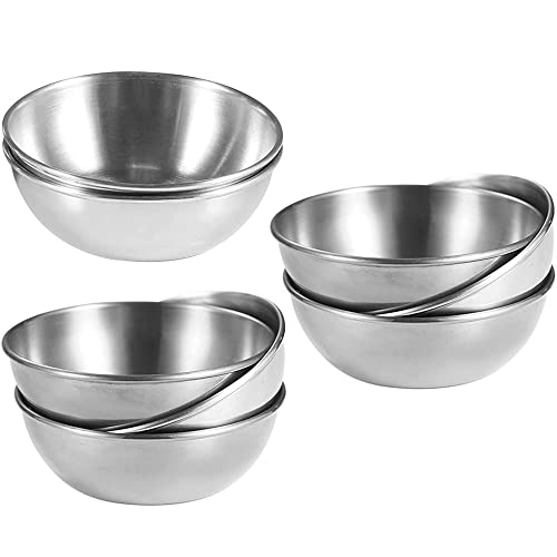 Sunjun 8 Stücke Dip Schälchen set Aus Edelstahl Saucenschälchen Dipschalen für Sojasauce-Ketchup-Gewürzschale-Snacks Dips-Dessert Sauce Essig usw(Metall) von Sunjun