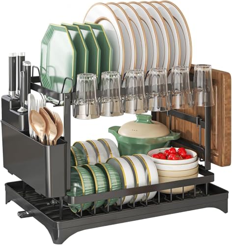 Sunkangkang Abtropfgestell für Küchenutensilien mit Abtropfschale, 30 cm tief x 41 cm breit für vielseitige Aufbewahrung von Sunkangkang