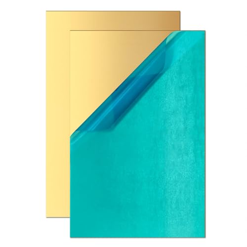 2 Stück Messingblech, 4" x 8", 20 Stärke (0,8 mm) Dicke, 99,9% reine Messingplatte, zum Gravieren, Basteln, Schmuck von Sunkoo
