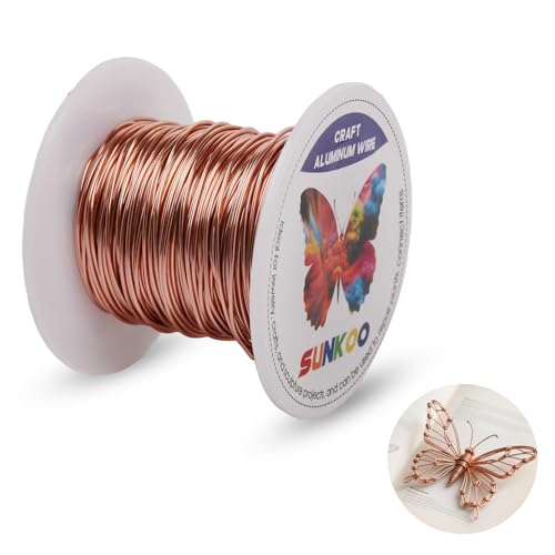 Sunkoo 0,8 mm Champagnerfarbener Aluminium-Basteldraht, biegbarer Draht für Schmuckherstellung, Modellierung, Floristik, Anker, Verpackung und Modellierprojekte Sunkoo 0,8 mm Champagnerfarbener Aluminium-Basteldraht, biegbarer Draht für Schmuckherstellung, Modellierung, Floristik, Anker, Verpackung und Modellierprojekte von Sunkoo