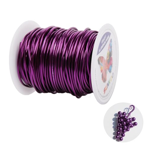 Sunkoo Aluminium-Basteldraht, 15 Gauge, 1,5 mm, biegsam, für Schmuckherstellung, Modellierung, Floristik, Anker, Verpackung und Modellierprojekte, Violett Sunkoo Aluminium-Basteldraht, 15 Gauge, 1,5 mm, biegsam, für Schmuckherstellung, Modellierung, Floristik, Anker, Verpackung und Modellierprojekte, Violett von Sunkoo