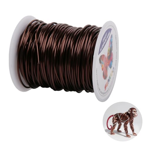 Sunkoo Aluminium-Basteldraht, 15 Gauge, 1,5 mm, dunkelbraun, 2,5 m, biegbarer Draht für Schmuckherstellung, Modellierung, Floristik, Anker, Verpackung und Modellierprojekte Sunkoo Aluminium-Basteldraht, 15 Gauge, 1,5 mm, dunkelbraun, 2,5 m, biegbarer Draht für Schmuckherstellung, Modellierung, Floristik, Anker, Verpackung und Modellierprojekte von Sunkoo