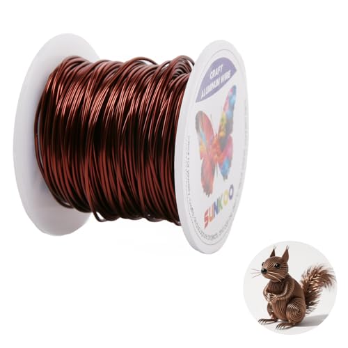 Sunkoo Bronze-Aluminium-Basteldraht, 18 Gauge, 1 mm, biegbarer Draht für Schmuckherstellung, Modellierung, Floristik, Anker, Verpackung und Modellierprojekte von Sunkoo
