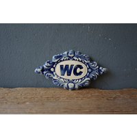 Wc Schild/Keramik Badezimmer Türschild Kobalt Blau von SunlightCeramic