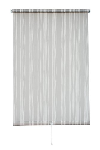 Sunlines HWA10612 Springrollo Dekor Vertikalstreifen, Tageslicht, PES, grau / weiß, 102 x 180 cm von sunlines