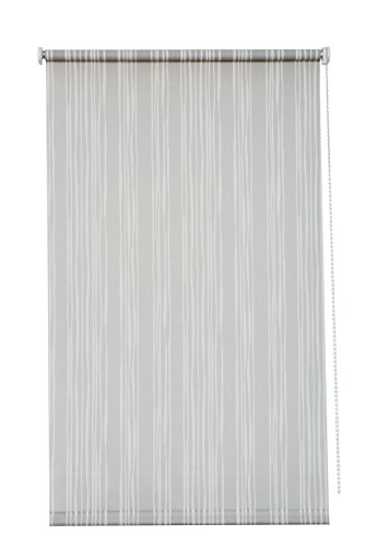 Sunlines HWA10632 Seitenzugrollo Dekor Vertikalstreifen, Tageslicht, PES, grau / weiß, 102 x 180 cm von sunlines