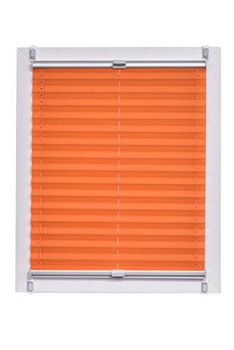 Sunlines Plissee Made in Germany, Tageslicht, Crepes Uni Klemmfix, Silbergraue Schiene, 140 x 150, Stoff, Orange, 140 x 150cm Sunlines Plissee Made in Germany, Tageslicht, Crepes Uni Klemmfix, Silbergraue Schiene, 140 x 150, Stoff, Orange, 140 x 150cm von sunlines