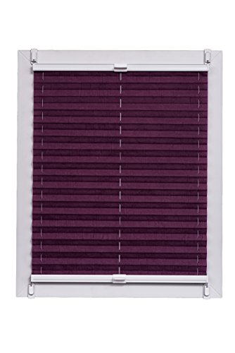 Plissee Made in Germany, Tageslicht, Echtcrush, Violett, Klemmfix, weisse Schiene, 105 x 150 von Sunlines