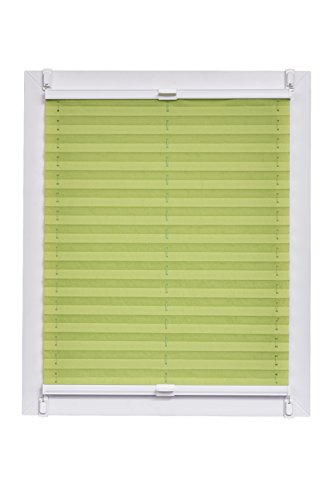 Plissee Made in Germany, Tageslicht, Echtcrush, grün, Klemmfix, weisse Schiene, 110 x 150 Plissee Made in Germany, Tageslicht, Echtcrush, grün, Klemmfix, weisse Schiene, 110 x 150 von sunlines