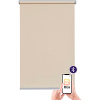 sunlines Elektrisches Rollo "Las Vegas", verdunkelnd, Verdunkelung, mit Bohren, freihängend, appgesteuert via Bluetooth, mit Motor und Akku, silberner Fallstab von Sunlines