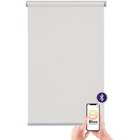 sunlines Elektrisches Rollo "Las Vegas", verdunkelnd, Verdunkelung, mit Bohren, freihängend, appgesteuert via Bluetooth, mit Motor und Akku, silberner Fallstab von Sunlines