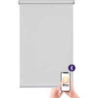 sunlines Elektrisches Rollo "Miami", Lichtschutz, Sichtschutz, mit Bohren, freihängend, appgesteuert via Bluetooth, mit Motor & Akku, silberfarbener Fallstab von Sunlines