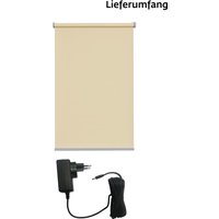 sunlines Elektrisches Rollo "Miami", Lichtschutz, Sichtschutz, mit Bohren, freihängend, appgesteuert via Bluetooth, mit Motor & Akku, silberfarbener Fallstab von Sunlines