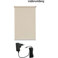 sunlines Elektrisches Rollo "Miami", Lichtschutz, Sichtschutz, mit Bohren, freihängend, appgesteuert via Bluetooth, mit Motor & Akku, silberfarbener Fallstab von Sunlines