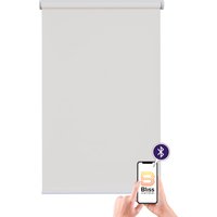 sunlines Elektrisches Rollo "New York", Lichtschutz, Sichtschutz, mit Bohren, freihängend, appgesteuert via Bluetooth, mit Motor und Akku, weißer Fallstab von Sunlines