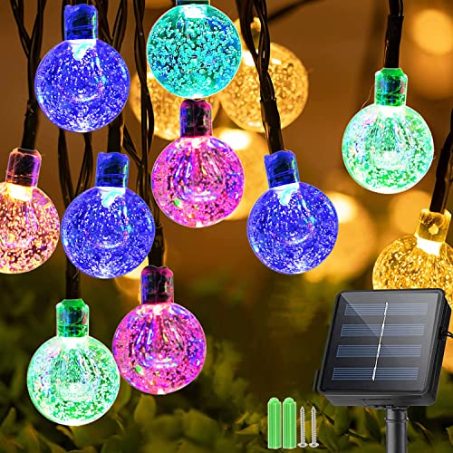 Sunlisky Solar Lichterkette Aussen, 9.5m 50 LED Solar Kristall Kugeln, 8 Modi Lichterkette Außen Solar, Wasserdicht IP65 Solarlichterkette Außen Wetterfest Für Pavillon, Garten, Balkon, Terrasse,Goove von Sunlisky