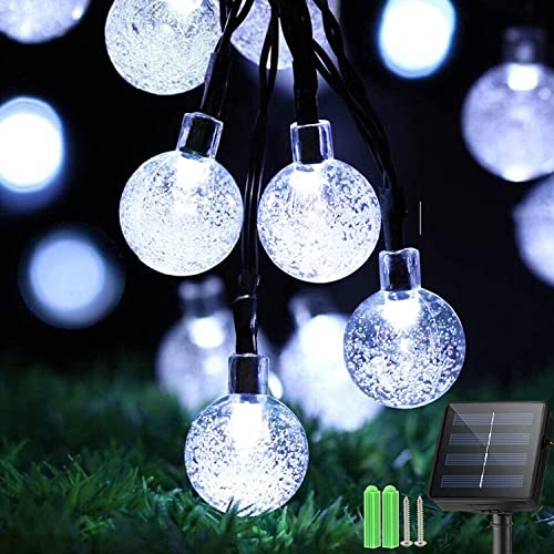 Sunlisky Solar Lichterkette Aussen, 9.5m 50 LED Solar Kristall Kugeln, 8 Modi Lichterkette Außen Solar, Wasserdicht IP65 Solarlichterkette Außen Wetterfest Für Pavillon, Garten, Balkon, Terrasse,Goove von Sunlisky