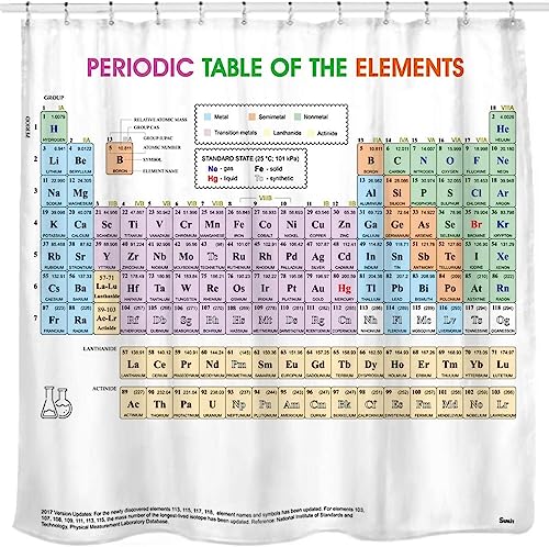 Aktualisiert Periodensystem der Elemente Duschvorhang. PVC-frei, geruchlos ungiftig Stoff. von Sunlit