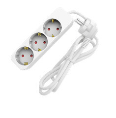 Sunlit Tischsteckdose 3-fach 3 Meter Winkelstecker weiß von Sunlit