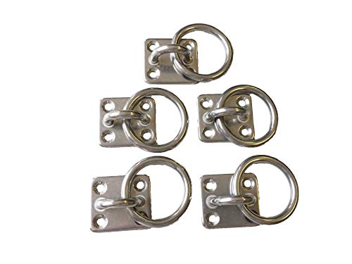 Augplatte rechteckig mit Ring Edelstahl rostfrei V4A 5 Stück (35 mm) von Sunload