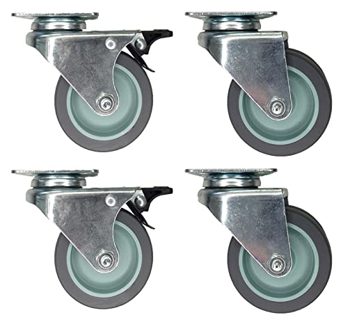 Sunload Lenkrollen 4er-Set, Möbelrollen und Geräterollen mit je 75kg Tragkraft (75 mm Doppelrolle) von Sunload