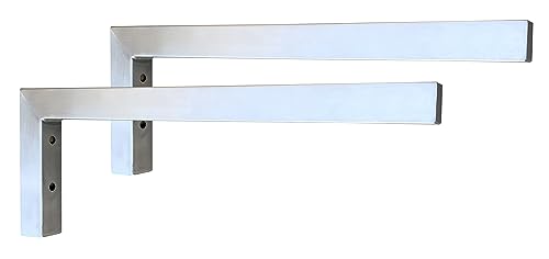 Sunload Waschtischkonsole Wandkonsole Edelstahl gebürstet L-Form 2 Stück (450x150mm) von Sunload