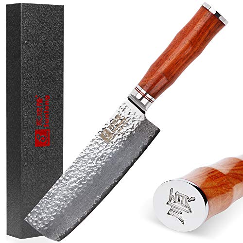 Sunlong VG10 - Acciaio Damasco, coltello Nakiri per verdure/Coltello Usuba da cuoco per verdure con bordo fine, 6,5 pollici Sunlong VG10 - Acciaio Damasco, coltello Nakiri per verdure/Coltello Usuba da cuoco per verdure con bordo fine, 6,5 pollici von Sunlong