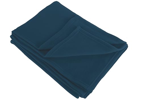 Sunlusso Polar Fleecedecke Dunkelblau, 150 x 200 cm, 170 GSM - leichte Kuscheldecke für Paare, flauschig & weich - Reisedecke Auto & Flugzeug - Schondecke für Sofa & Couch von Sunlusso