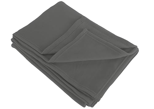 Sunlusso Polar Fleecedecke Grau, 125 x 150 cm, 170 GSM - kleine Flauschdecke, flauschig & weich - Reisedecke Auto & Flugzeug - Schondecke für Sofa & Couch - Sessel Überwurfdecke von Sunlusso