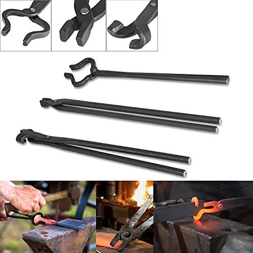 Messerherstellungszange Set 3Pcs Schmiedzangen Montiert Messerherstellungsschmiedewerkzeuge Amboss Forge von Sunluway