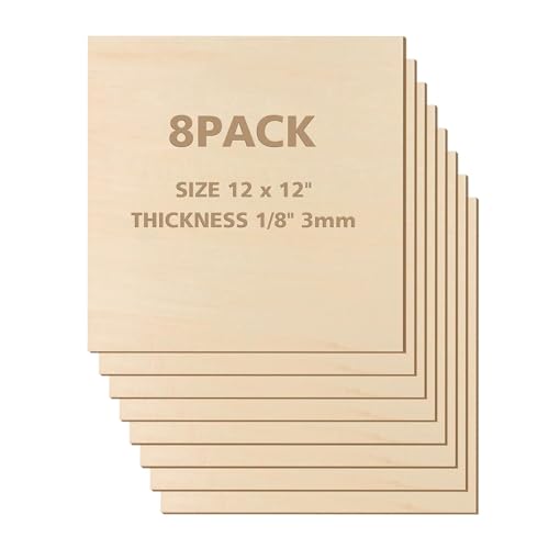 Sunmeit 12 X 12-3 Mm Lindenholzplatten, Sperrholzplatten, 8 StüCk Quadratische Unbehandelte Holzplatten für Heimwerkerarbeiten, Laserschneiden Sunmeit 12 X 12-3 Mm Lindenholzplatten, Sperrholzplatten, 8 StüCk Quadratische Unbehandelte Holzplatten für Heimwerkerarbeiten, Laserschneiden von Sunmeit