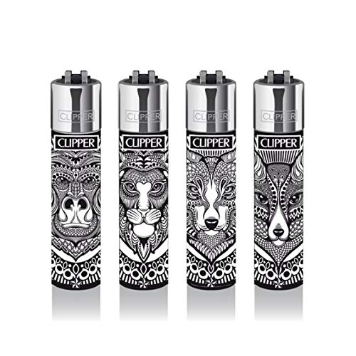 Clipper® Feuerzeuge - Tattoo Animals - 4er Set - Neu 2020 von Sunmondo + Clipper