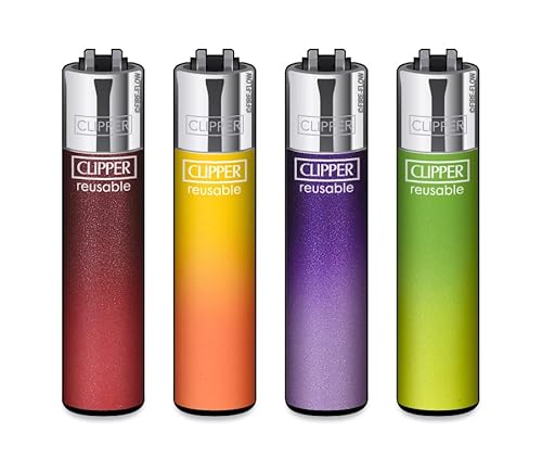 Clipper® Feuerzeuge 4er Set (Metallic Gradient #6) von Sunmondo