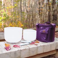 Kristall Klangschalen Set 21cm + 25cm, Mit Tasche von SunmoonstarCrafts