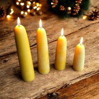 4 Stück, Bienenwachskerzen Handgezogen, Adventskerzen, Kranzkerzen von SunnaLicht