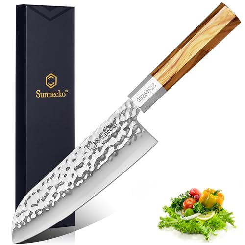 Sunnecko 7 Zoll Santoku Messr Küchenmesser, Santoku Messr Kochmesser Profi Messer Kochmesser im japanischen Stil von Sunnecko