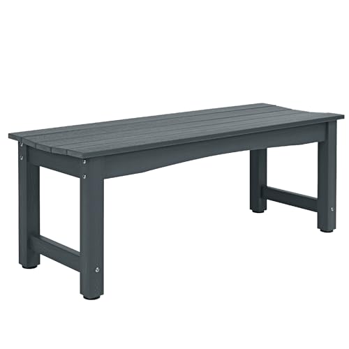 Sunnibety Wetterfeste HIPS Outdoor-Bank, 2-Personen-Terrassen-Essbank, Allwetter-Poly-Holz-Gartenbank, verrottet nicht und verblasst nicht, Parkbank mit Holzmaserung für Veranda, Garten, Deck, Eingang von Sunnibety