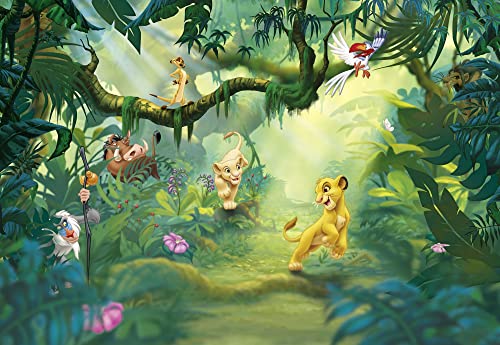 Fototapete - Lion King Jungle - Größe 368 x 254 cm, Bunt von Sunny Decor