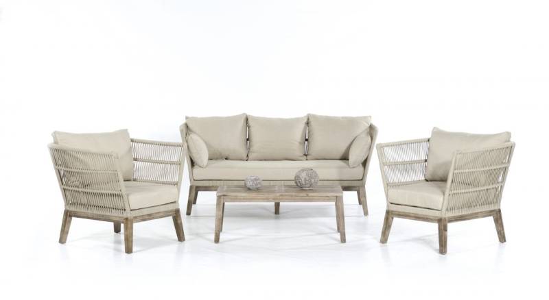 SunnySmart Gartenlounge-Set Sunny Smart Lounge Sofa Set Astoria sandfarben von SunnySmart