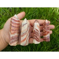 Schweinestein Oder Dali Regenbogen Jaspis Punkt Turm in 4 Größen | Tricolor Calcit Turm von SunnyBonny