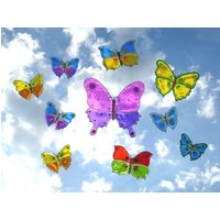 Bunte Schmetterlinge Set Von 10 - Fensterkunst Sonnenfänger Klammern, Buntglas Wie Aufkleber, Küchenfenster, Badezimmerspiegel, Kinderzimmer Dekor von SunnyDayArt