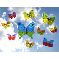 10 Bunte Schmetterlinge Fensterbilder Suncatcher Sticker, Home Decor von SunnyDayArt
