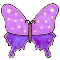 Schmetterling/Rosa - Familie Fenster Kunst von SunnyDayArt