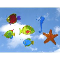 Sea World 6Er Set - Familie Fensterkunst Sonnenfänger Klammern, Buntglas Wie Aufkleber, Spielzimmer, Wohnkultur, Vorschule Deko von SunnyDayArt