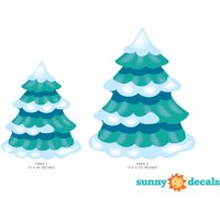 Gefrorene Inspiriert Kiefer Nstoffe Stoff Wand Aufkleber - Prinzessin Und Winter Dekor Schnee Bedeckt Kiefern Repositionierbar Wiederverwendbar von SunnyDecals