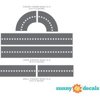 Race Car Tracks Stoff Wandtattrassen - Individualisierbare Straßen Großes Add On Set Wiederverwendbar, Neu Positionierbar von SunnyDecals