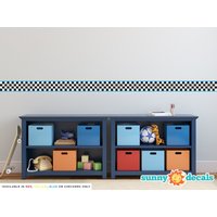 Racing Streifen Wand Rand Aufkleber - Nascar Inspiriert Checkerboard Wandaufkleber Set Von Zwei 24 "x 5" Abschnitte 4 Farboptionen von SunnyDecals